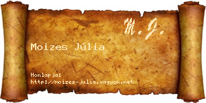 Moizes Júlia névjegykártya